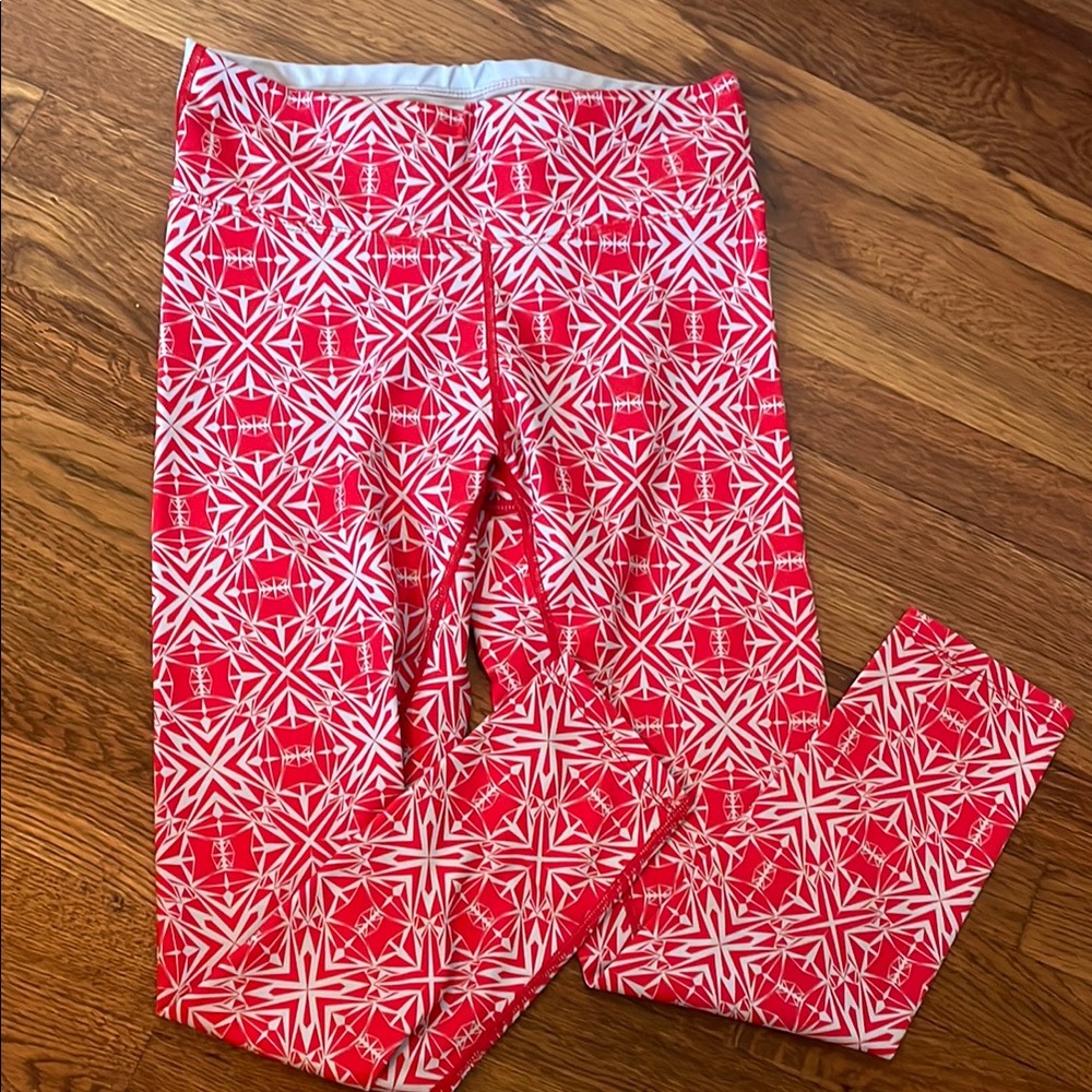 Oiselle Spandos Leggings Red Geometric